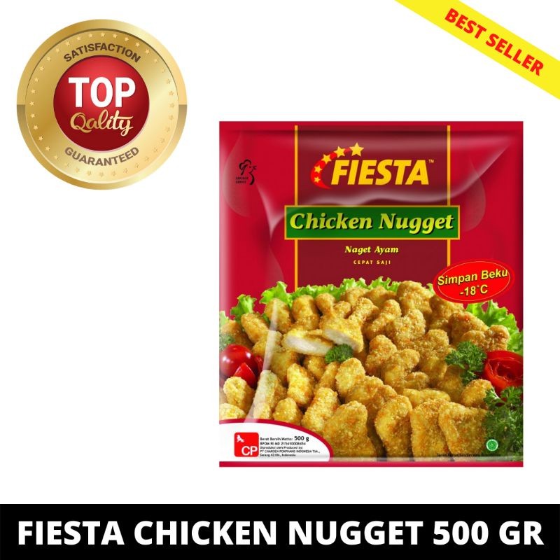

FIESTA | FROZEN FOOD 400 500 GR - Nugget Naget Nuget Chicken Pok Pok Spicy Wing Dino Crispy Bubble Karage