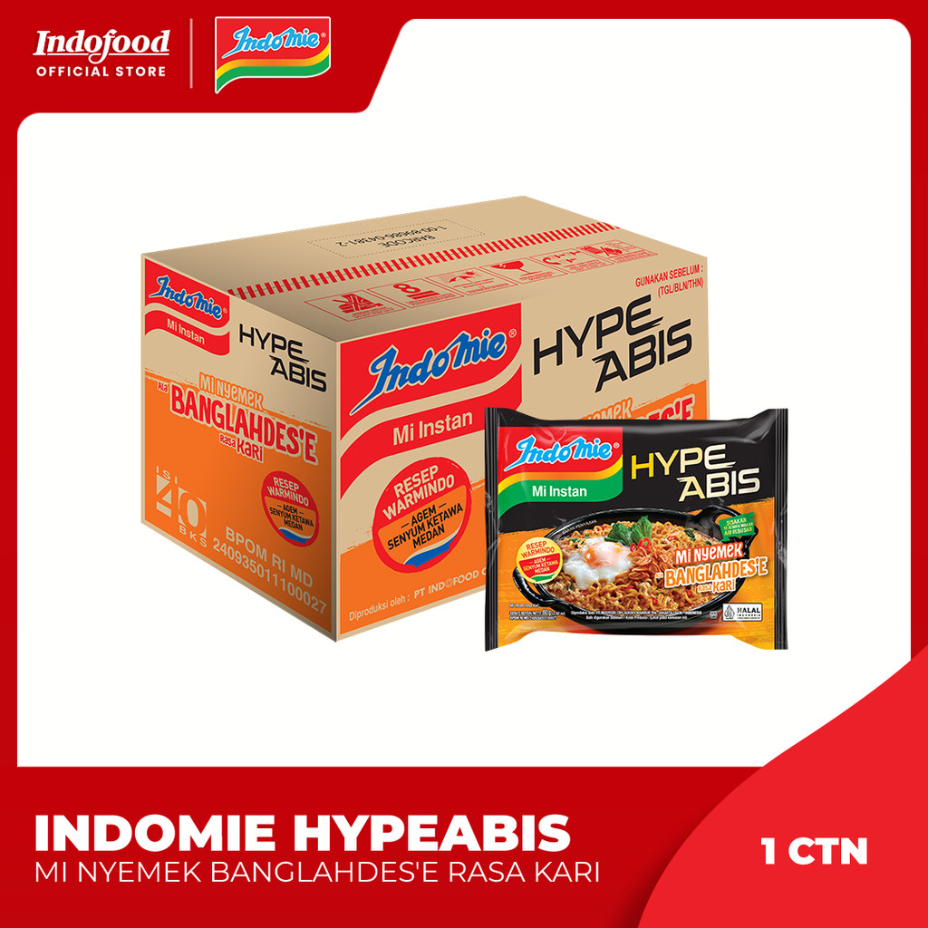 

CTN - Indomie Hypeabis Mie Nyemek Banglahdes'e Rasa Kari 80 Gr