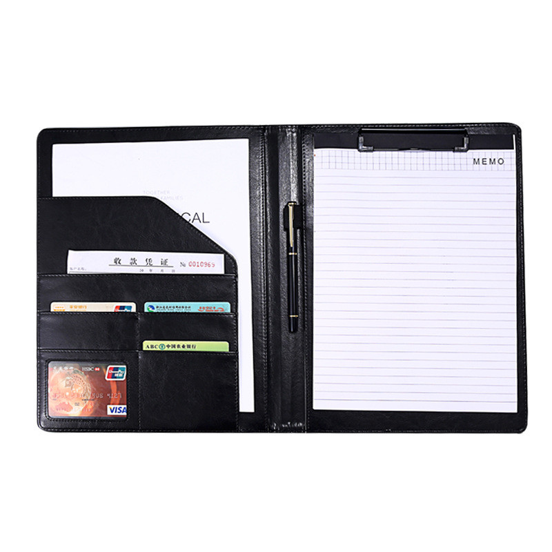 

Man Professional A4 ‌Genuine Leather Portfolio Folder for Document File Organizer Conference Executive Clipboard Office Supplies