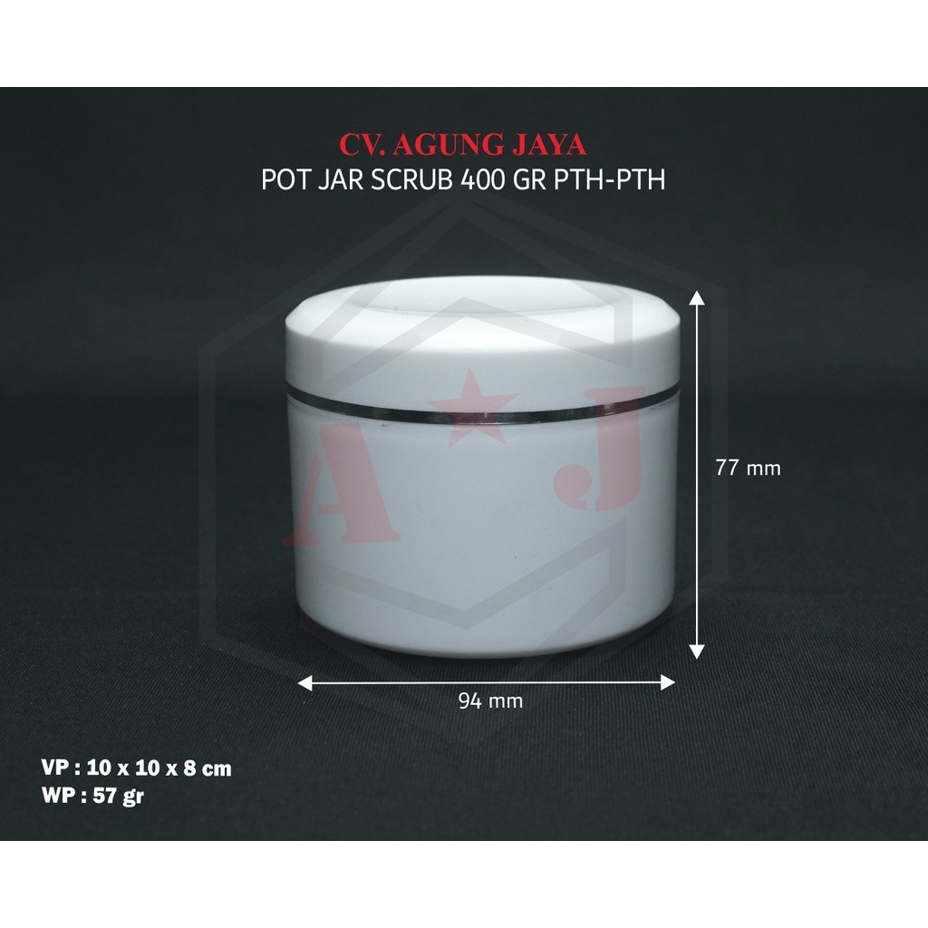 Pot Plastik/ Pot Jar/ Pot Cream/Pot Scrub/400 Gr/Yk