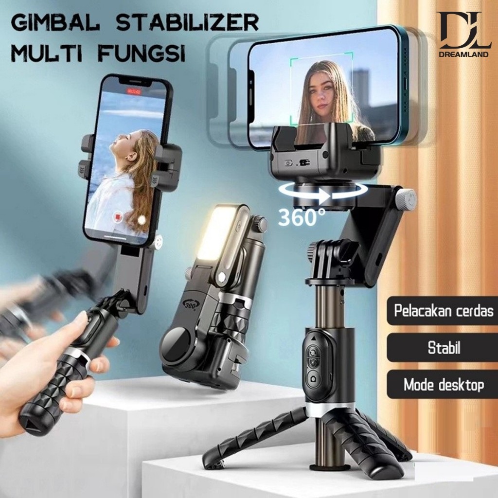 DL Q18 Gimbal Stabilizer Handphone Gimbal Hp Stabilizer Tongsis Hp Bluetooth Tripod