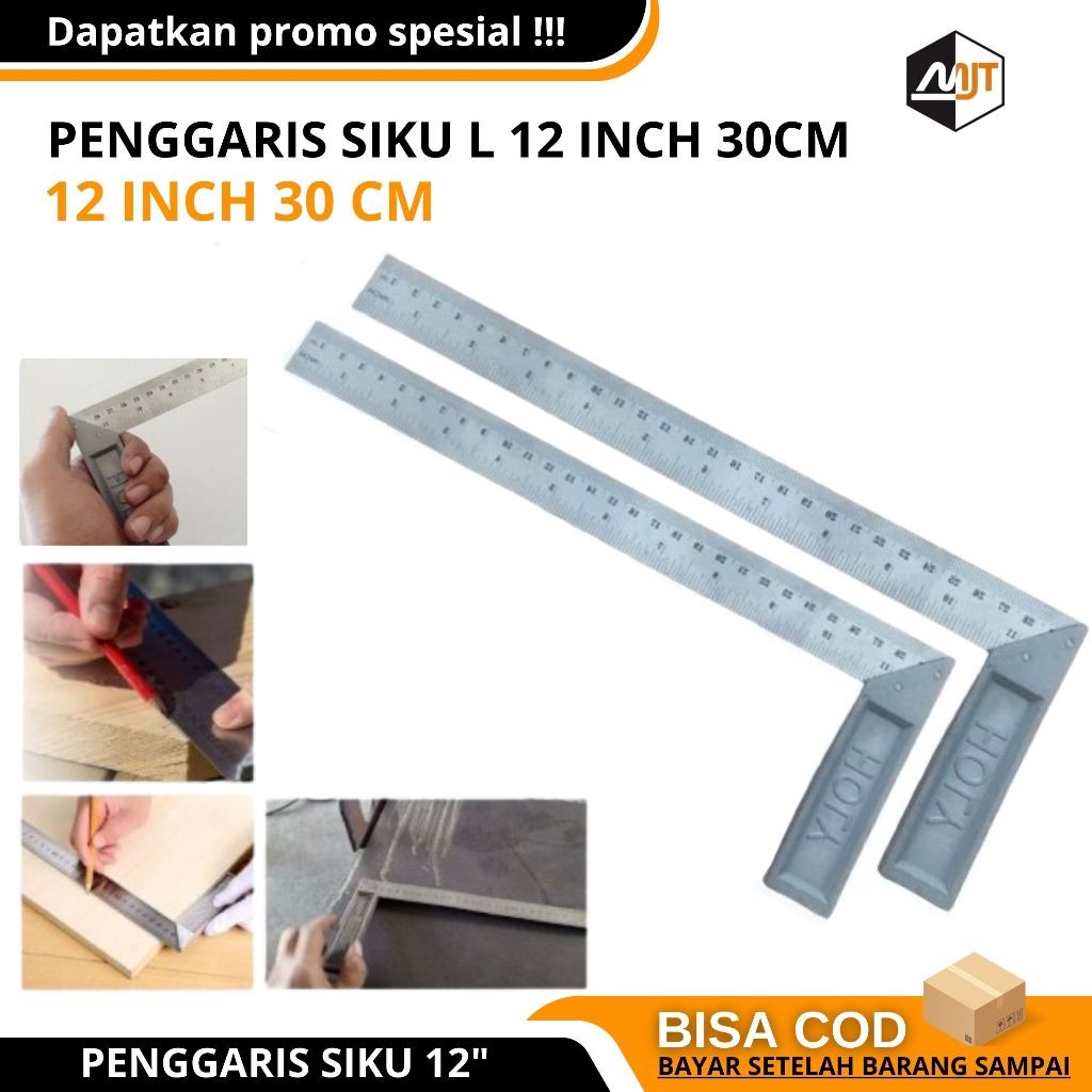 

Penggaris Siku Tukang 12 Inch Siku Tukang Square Akurat Angle Ruler 90 Derajat 12" 30cm Murah | T4