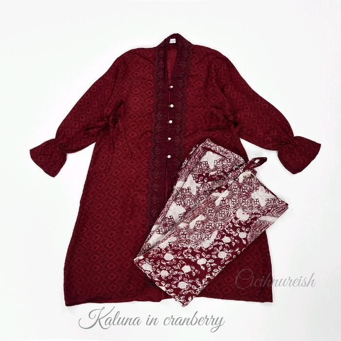 Kaluna tunik kebaya batik viscose modern, atasan kebaya polos rok lilit batik Wisuda remaja style ko