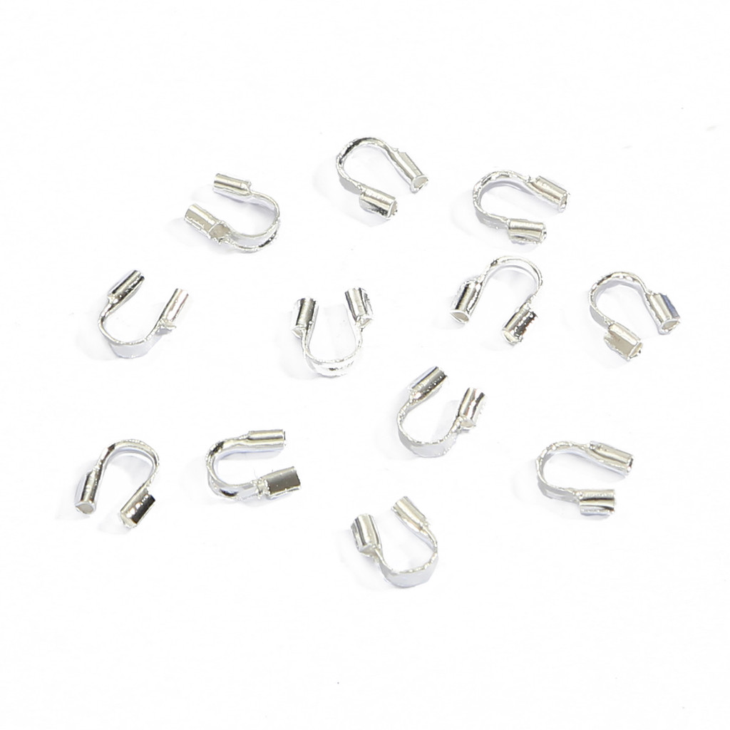 

100-500pcs 4x4mm Iorn Wire Protectors Wire Guard Guardian Protectors loops U Shape Clasps Connector For DIY Jewelry Making