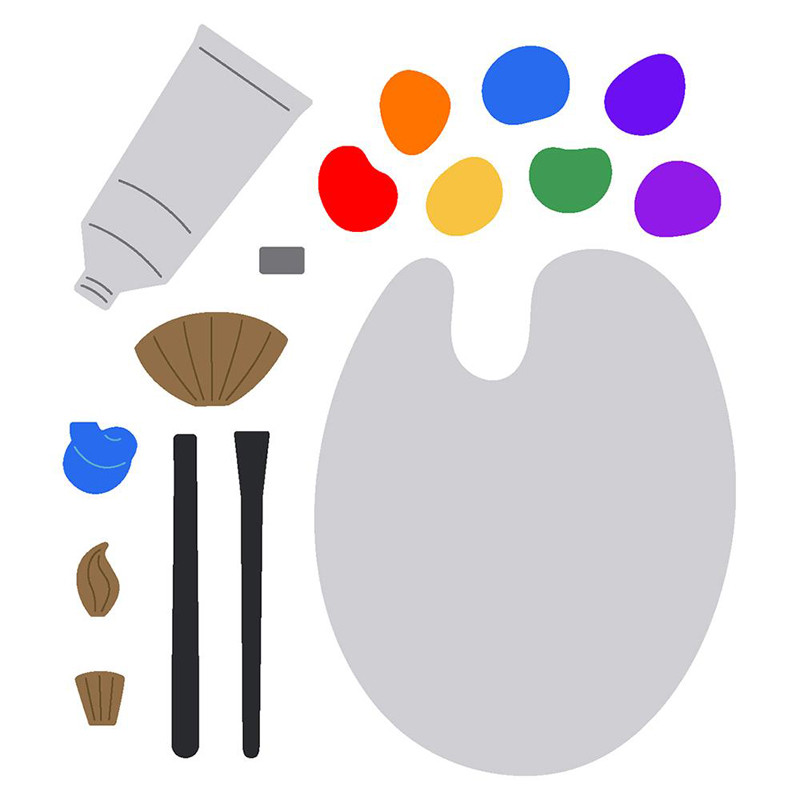 

Paint And Palette Metal Cutting Dies Scrapbooking DIY Card Photo Album Making Crafts Stencil Embossing Decoration New Die Cuts