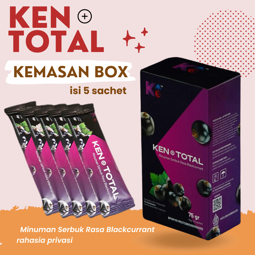 

Kenplus Total Minuman Serbuk Rasa Blackcurrant - Kemasan Box Isi 5 Sachet