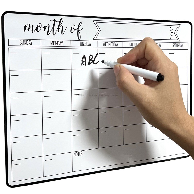 

Magnetic Calendar Dry Erase Fridge Magnet Monthly for Refrigerator Starts Monday Organizes Schedules Whiteboard with Pens