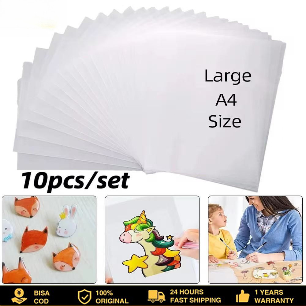 

10PCS Kertas Shrink A4 - Kertas Penyusut dengan Panas untuk DIY / Heat Shrinking Paper Tembus cahaya