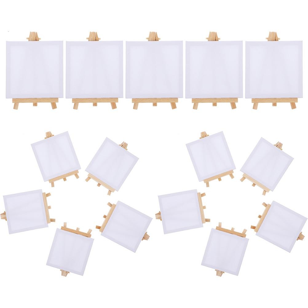 

15 Sets Oil Painting Frame Easel 8x15 10x10 Canvases Wooden DIY Crafts Paint Stands Supplies Mini Display Beginner Projects