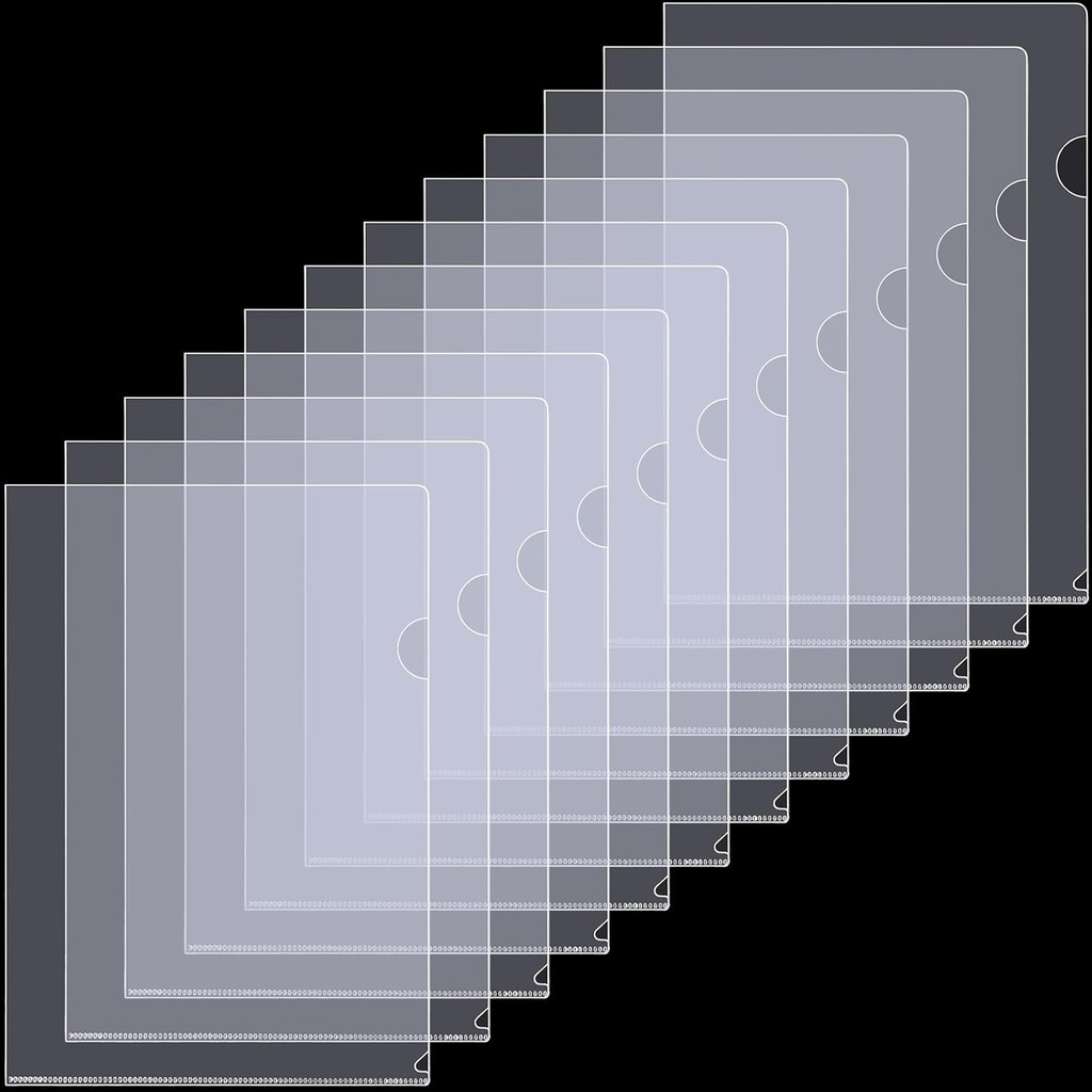 

12 Pack Clear File Folders - A4/Letter Size Transparent L-Type Paper Plastic Sleeves Ideal for School and Office Supplies