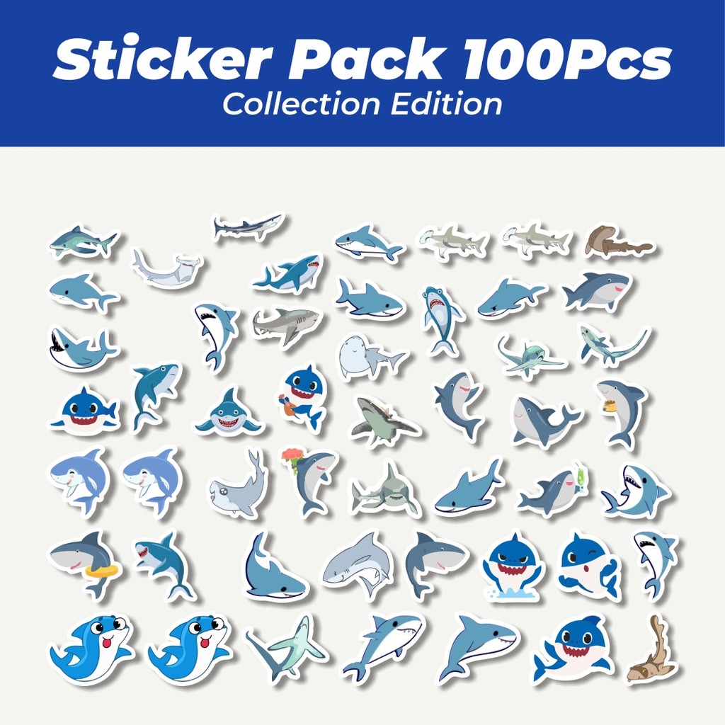 

Hot Stiker Kartun Baby Shark [Bayi Lumba Lumba ]Lucu Anti Air Stikers Berperekat Waterproof Sticker Decal Buat Motor Helm Buku Journal Koper Casing HP Laptop Botol Minum