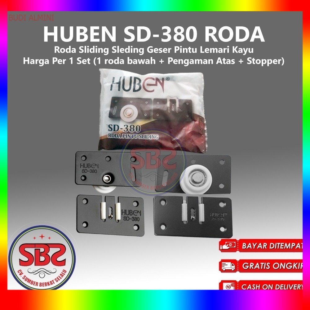 HUBEN SD-380 Roda Sliding Sleding Geser Pintu Lemari Kayu SD380 Huben SD-380