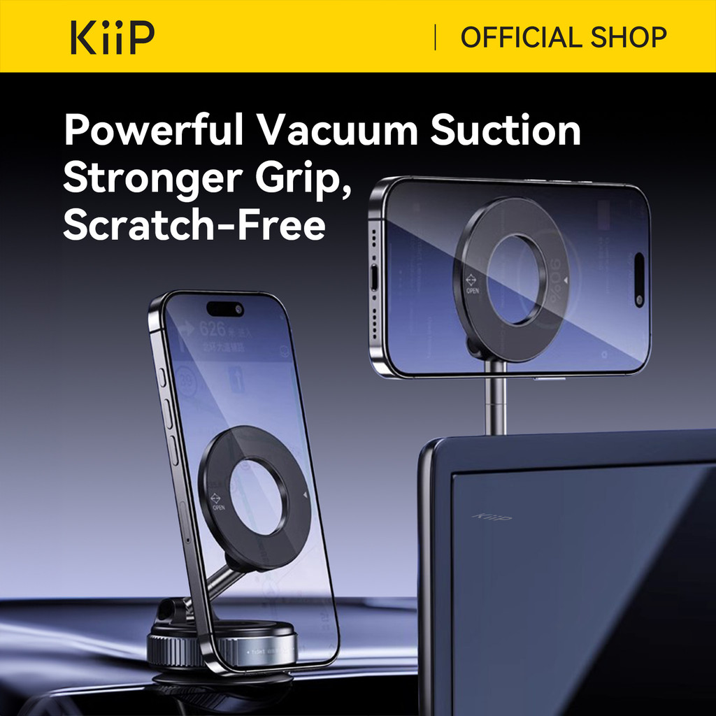 KiiP MCH09 Car Holder Magnetic Adjustable 360° Phone Holder Lipat Electric Mount Car Vacuum Suction