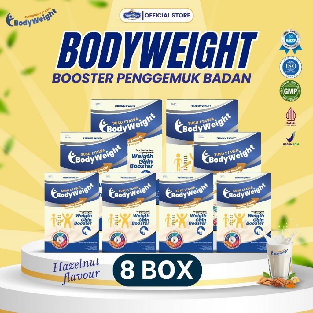 

BodyWeight Susu Kambing Etawa Penggemuk Badan Susu Etawa Membantu Meningkatkan Nafsu Makan dan Masa Otot Kemasan 250gr Paket 8 Box