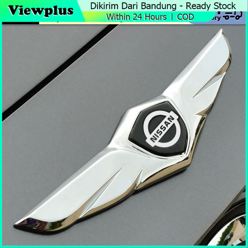 Emblem Mobil Nissan Logo Chrome dengan Wing / Logo Nissan Sayap Timbul 3D / Emblem Wings Nissan Chro