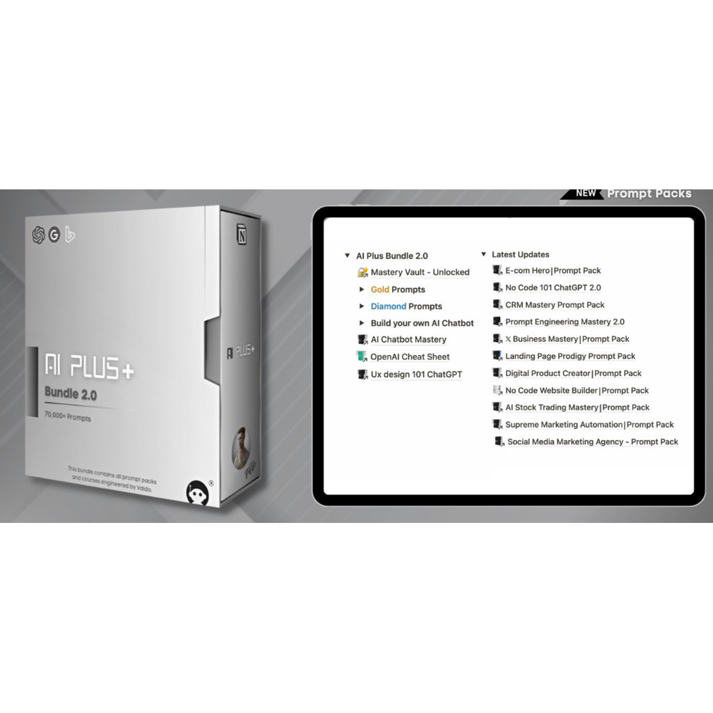 AI Plus Bundle 2.0 - Ecourse Cari Duit Dari Notion Template DIGITAL MARKETING TOKO ONLINE INTERNET P