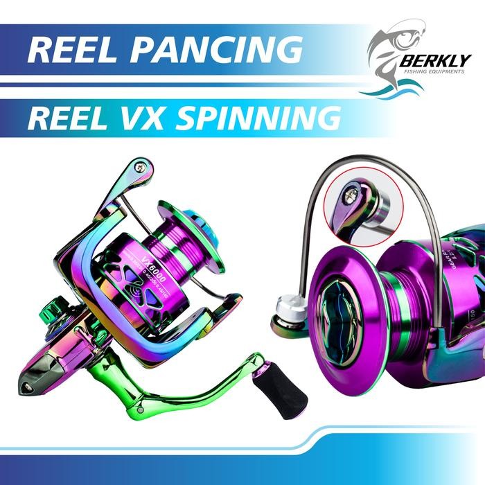 BERKLY - Reel Pancing Spinning Laut Full Besi  VX1000-7000 Spinning  Gulungan Pancing Kuat Power Ree