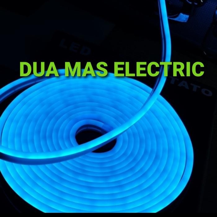 MUMPUNG PROMO led neon flex dc12v all varian warna 5meter led flexiebel roll 12volt - Ice Blue TERLA