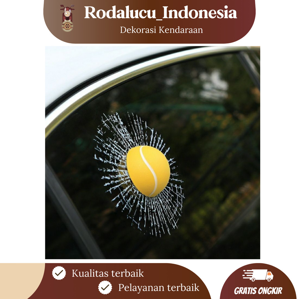 

[RODALUCU] Stiker Mobil Bola pecah kaca 3D - Stiker Bola Tenis 3D untuk kaca mobil - Stiker Vinyl untuk mobil - Stiker Dekorasi interior mobil