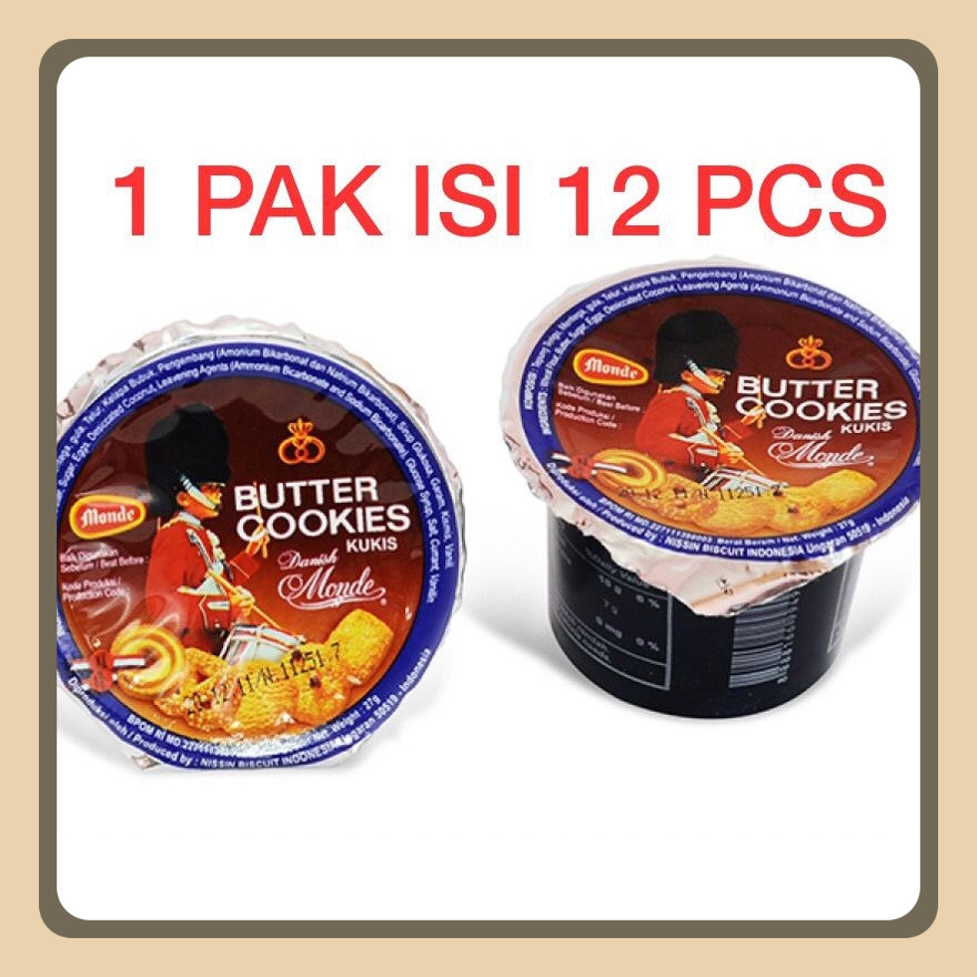 

Monde Butter Cookies Cup 27gr x 12pcs Harum Nikmat