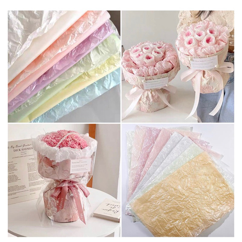 

1 PACK ISI 20 LBR FLOWER WRAPPING PAPER/KERTAS CELLOPHANE/KERTAS SELOPAN/WRAPPING BUCKET WATERPROOF