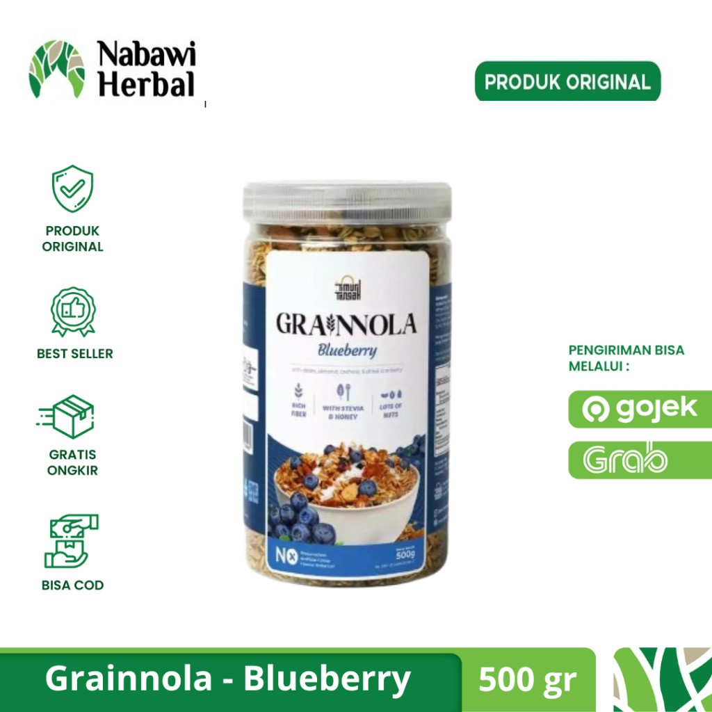 

TIMUR TENGAH - Granola Grainnola Blueberry 500gr - Sereal Sarapan Sehat Rendah Kaloriby bonis