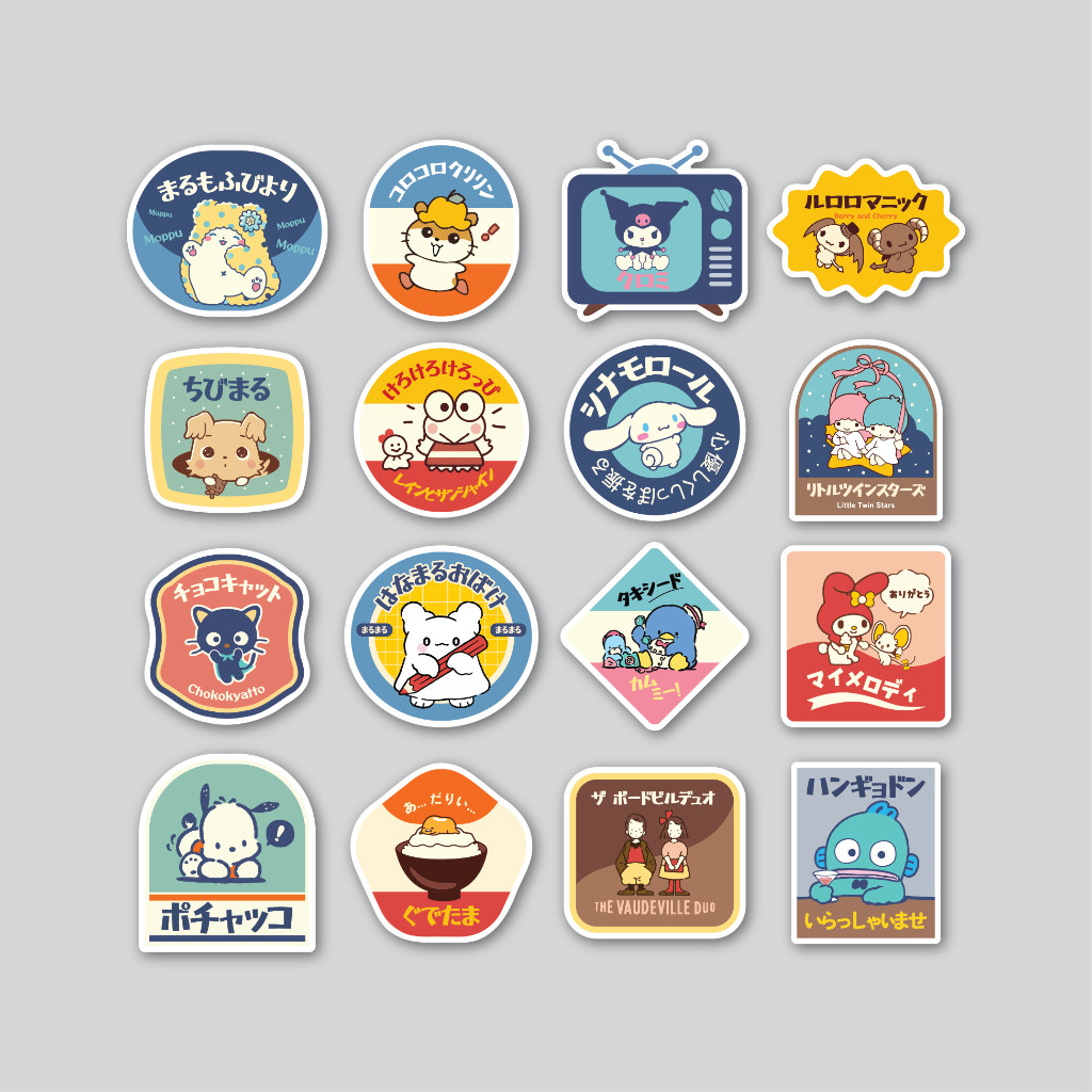 

Sticker Pack Sanrio Japanese Retro | Sticker Tumbler | Stiker Laptop Koper Helm