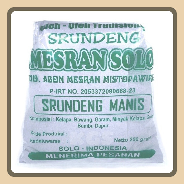 

SERUNDENG SRUNDENG MESRAN SOLO PEDAS MANIS 250 Gr KHAS SOLO