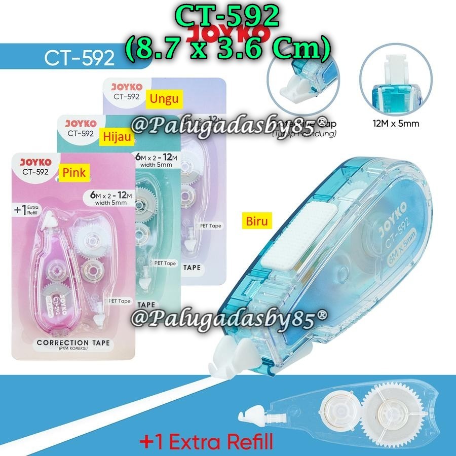 

(1 Biji) Correction Tape JOYKO CT-592 Extra Refill / Pita Koreksi Correction Tape CT-592 (1 Biji)