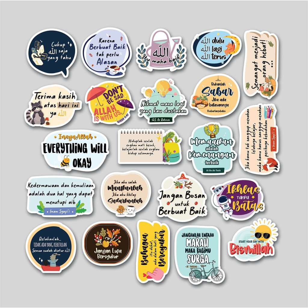 

Sticker Pack Quotes Islami | Sticker Tumbler | Stiker Laptop Koper Helm