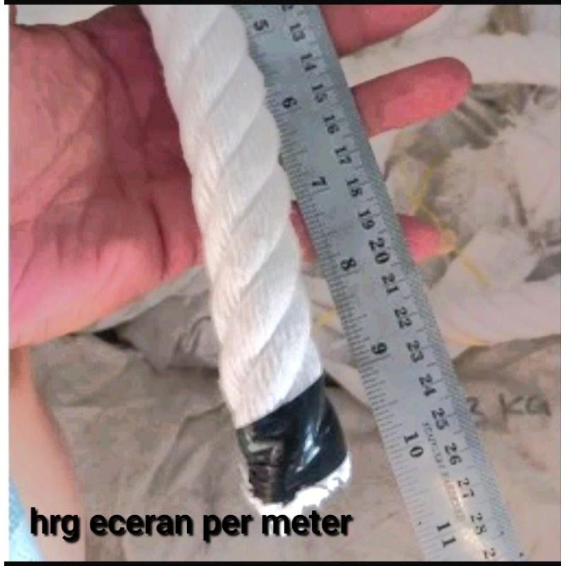 

tali tambang 18mm 20mm 24mm per meter kain katun tambang kuralon putih