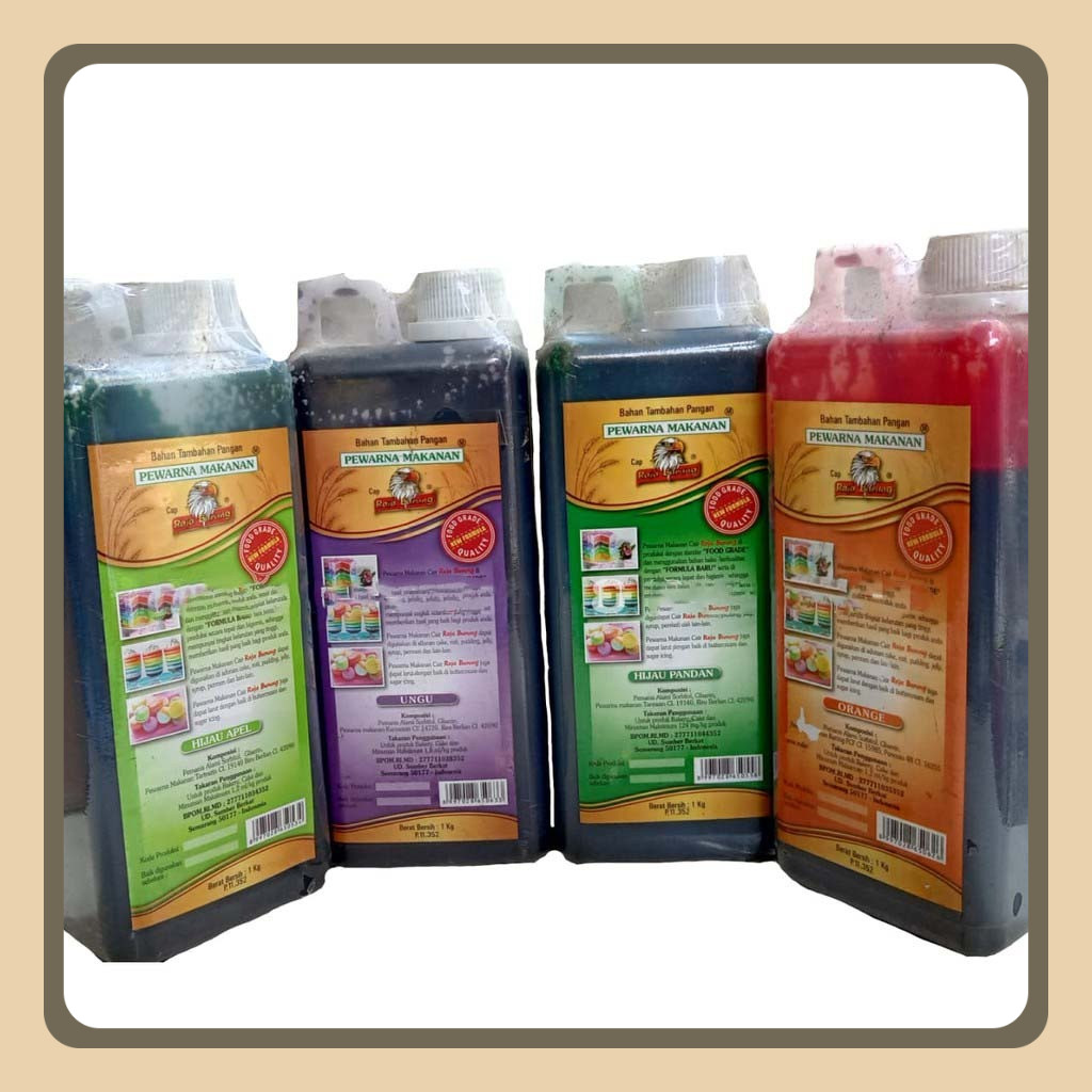 

Pewarna Makanan Raja Burung Kemasan 1L (nett 750ml)