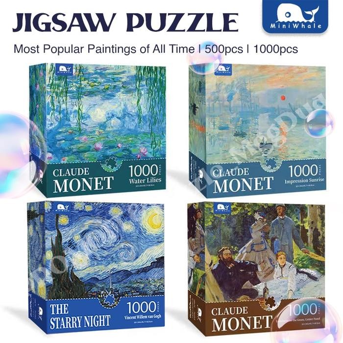 【JIGSAW PUZZLE - World Famous Paintings】| 500/1000pcs | Van Gogh | Monet | Scenery | Art Paintings -