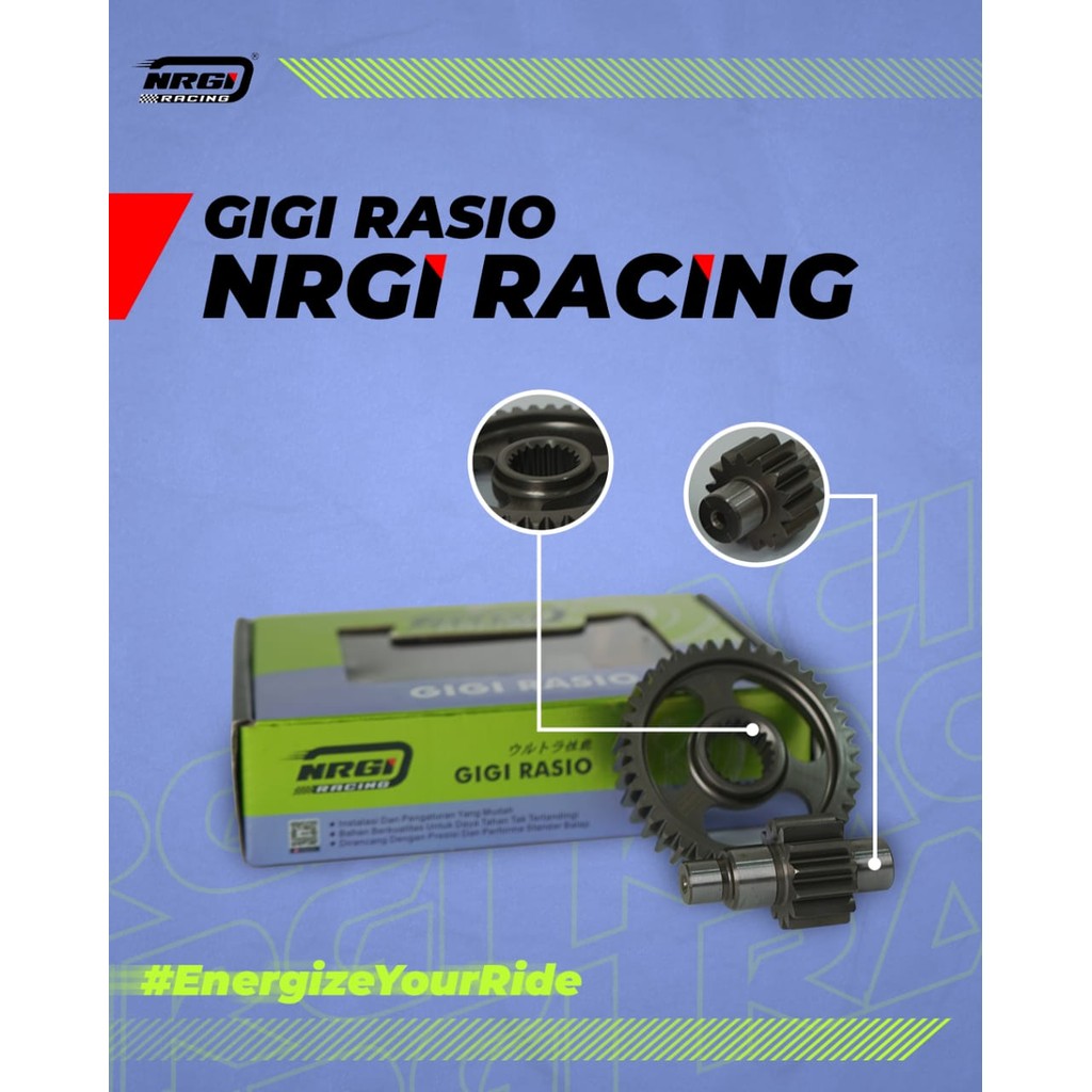 GIGI RASIO RACING NRGI HONDA BEAT/SCOOPY ESP (K44) UKURAN 13-43/44/45, 14-42/43/44/45, 15-41/42/43 G