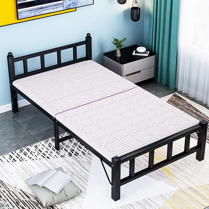 Aihomeliving-Ranjang beton Dipan tempat tidur Lipat Praktis Multifungsi Lipat Besi Folding Bed Porta