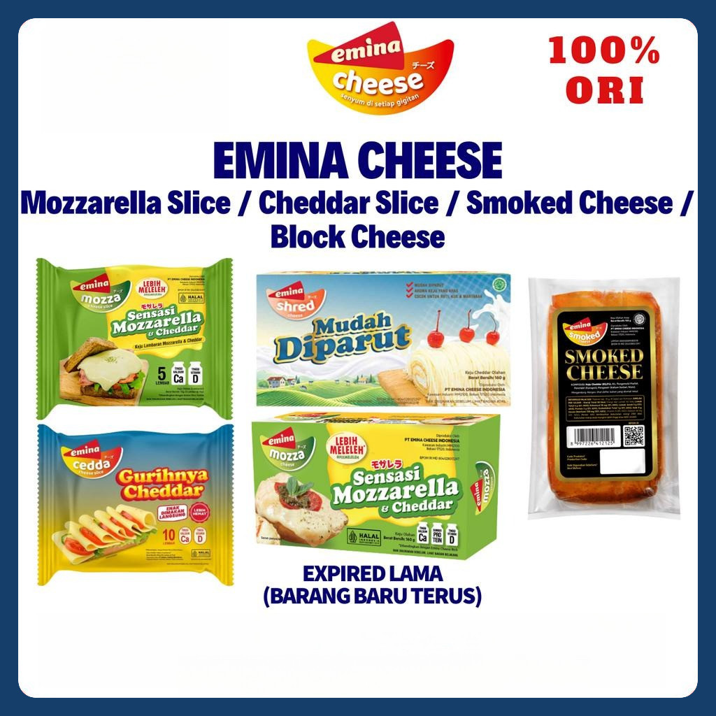 

Emina Slice Cheese Mozzarella / Cheese Blocked / Keju Parut/ Cheddar