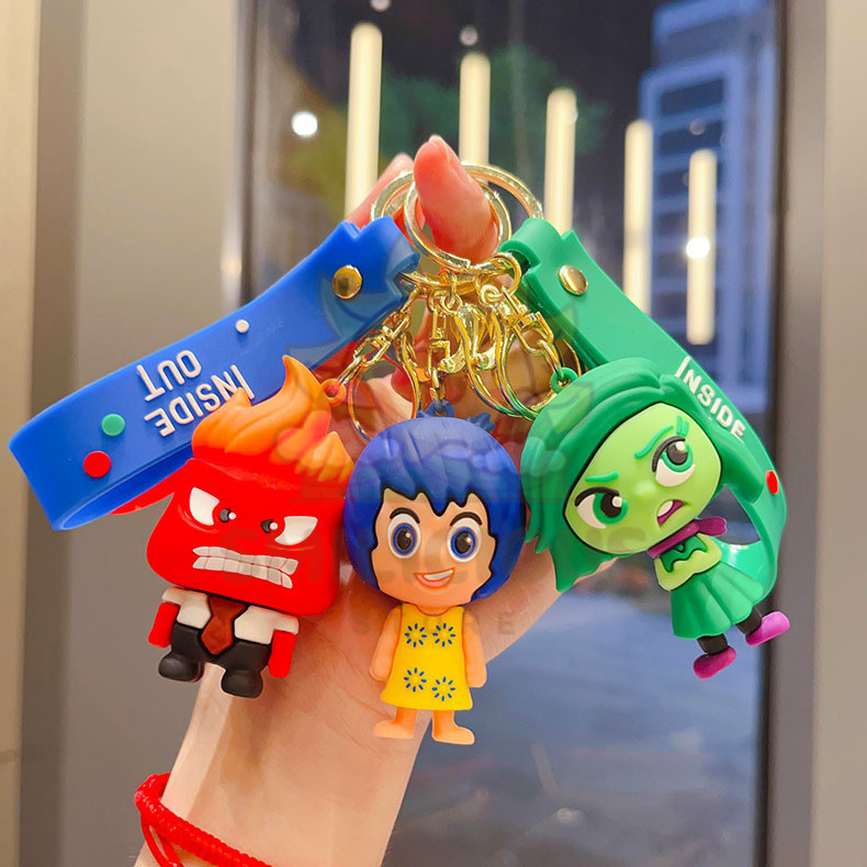 Gantungan Kunci Inside Out Silikon High Quality / Ganci Inside Out / Ganci Liontin Inside Out / Gant
