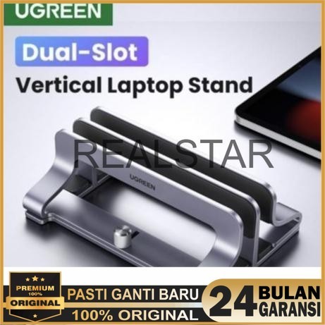Stand Holder UGREEN Vertical Laptop Stand Alumunium Alloy SIlver - Ugreen 20471 60643 Stand Macbook