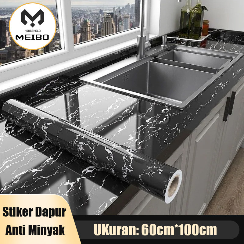 Marmer Marble Glossy Wallpaper Stiker Dapur Anti Minyak Anti Api Sticker Dapur Anti Air Dan Minyak W