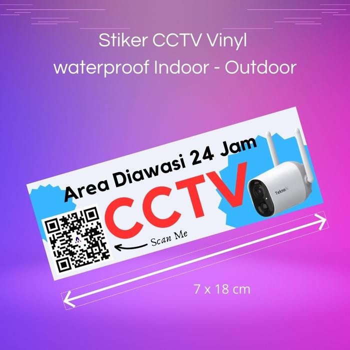 

Teknobi Stiker Area Diawasi CCTV 24 Jam anti air Vinyl