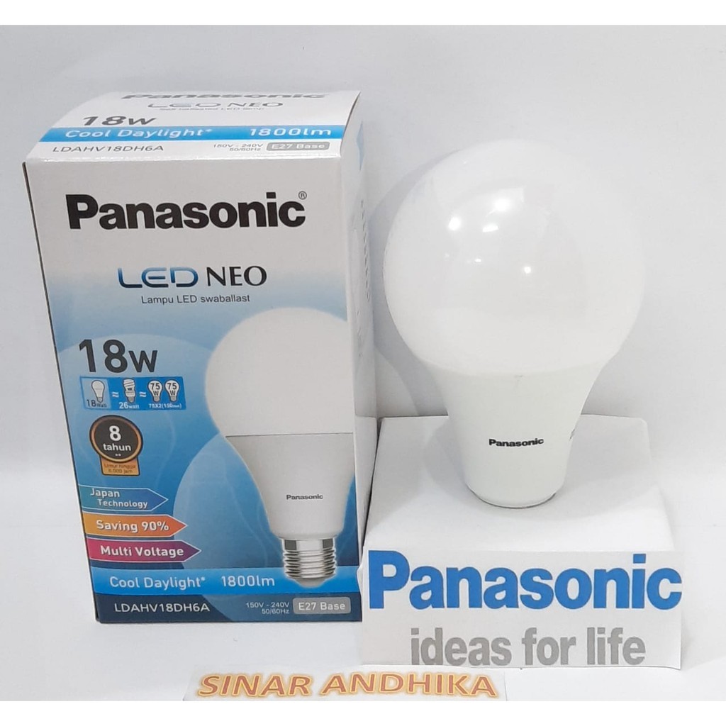 LAMPU LED Bulb NEO PANASONIC 18 Watt PUTIH
