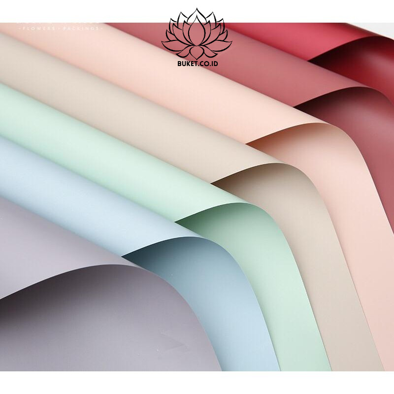 

(20 Lembar) Kertas Bunga Buket Full Color Polos / Wrapping Paper Doff Color Cellophane Florist Kado