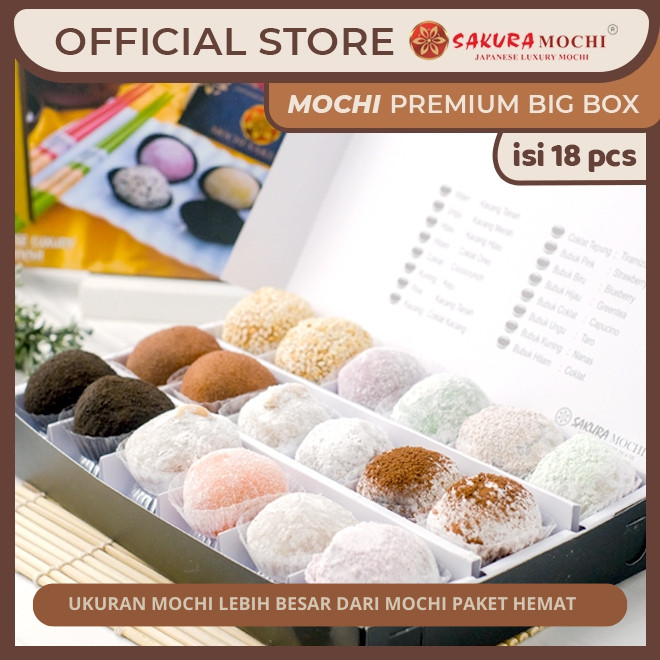 

Premium Big Box 18pcs- Mochi Sakura - Sakura Mochi - Mochi Sakura jogja TERMURAH
