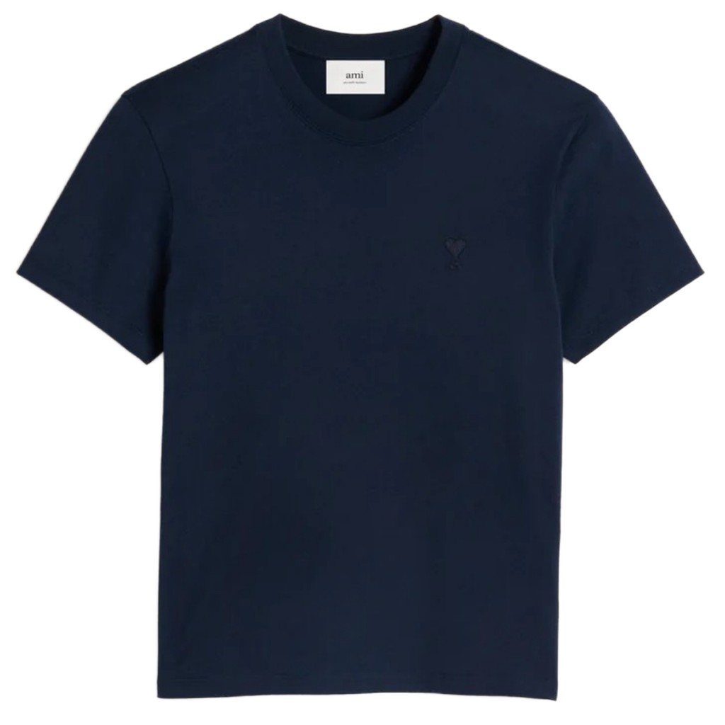 Ami Paris Adc Navy Small Logo Tee / Kaos Branded Original
