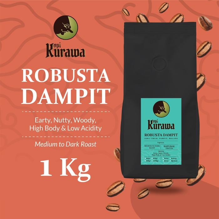 

Kopi Robusta Dampit Jawa Timur Coffee Beans Espresso Biji Bubuk 1 Kg