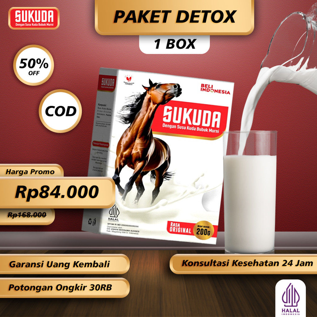 

Sukuda Susu Kuda Liar Lombok Murni Kolostrum 200 Gram 1 Box
