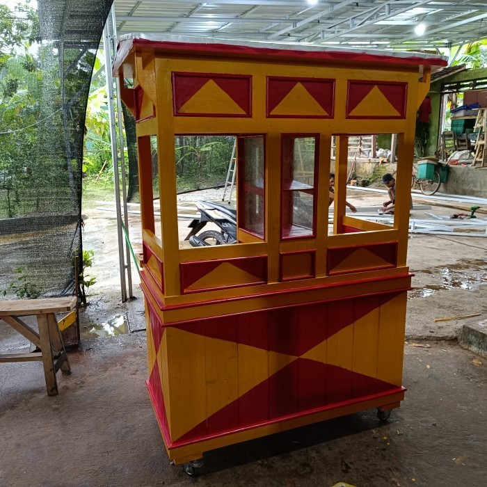 gerobak bakso mie ayam kayu
