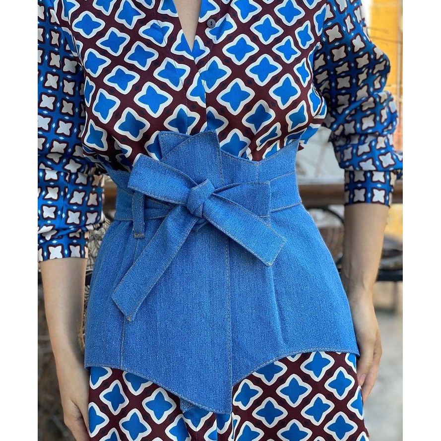 Ikat pinggang wanita jeans obi belt korset lebar30cm by nai belt