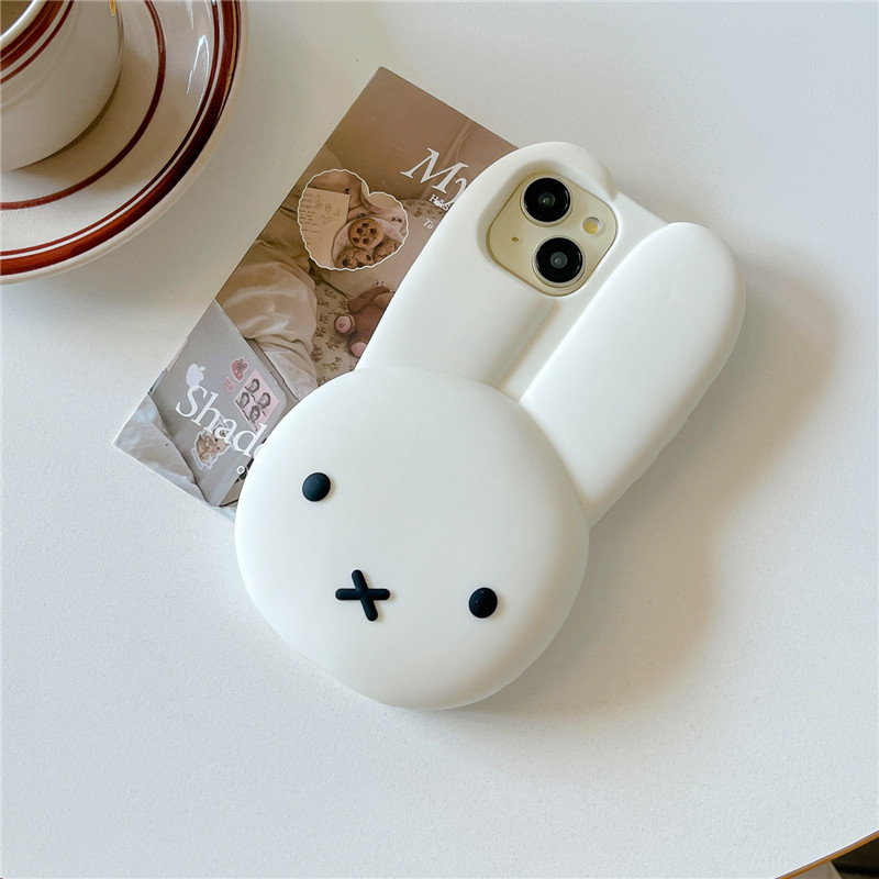 

Miffy Phone Case Silicone Iphone 11/12/13/14/15/16ProMax Kawaii Anti-drop Simple All-wrap Soft Case Christmas Toy Gift