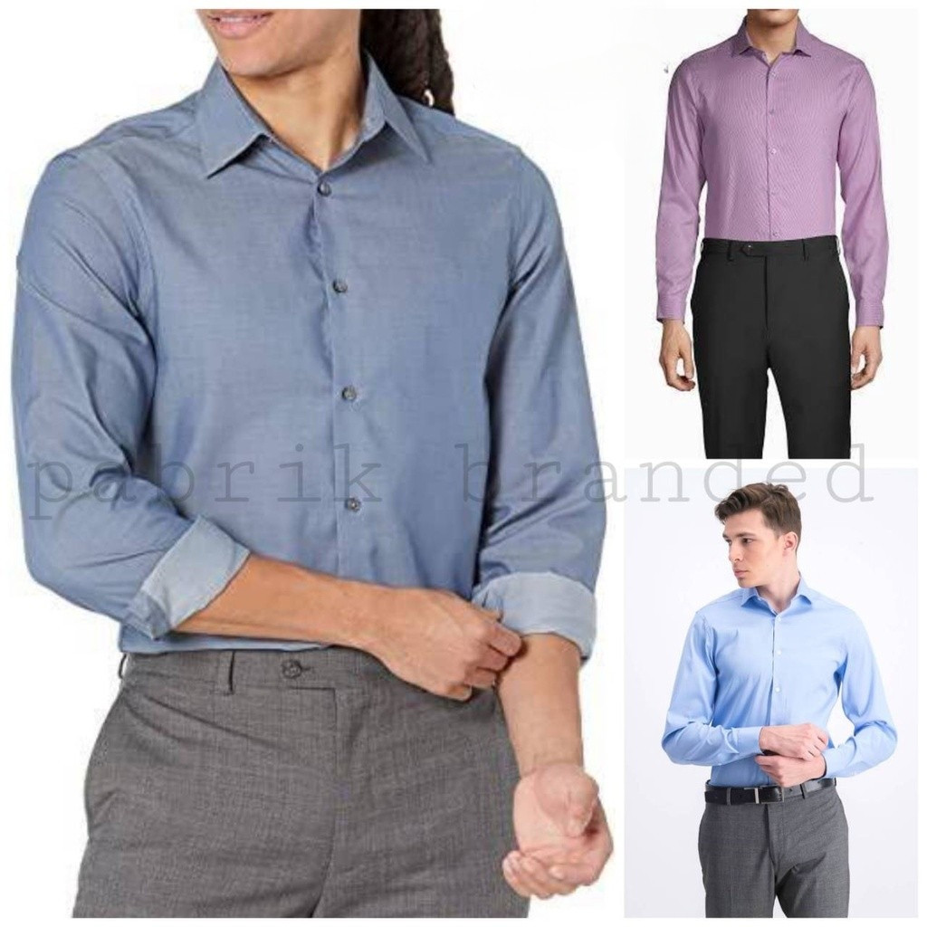 pabrik branded slim classic tall fit Dress Shirt PIII kemeja kerja lengan panjang long sleeve pendek